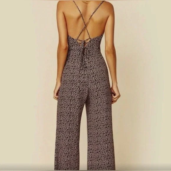 Flynn Skye Floral Back Lace Up Jumpsuit - Picture 2 of 5